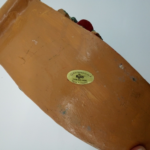 Russ Berries Christmas Rocking Horse w Bear Gifts Table Top Decor Resin - Picture 3 of 7